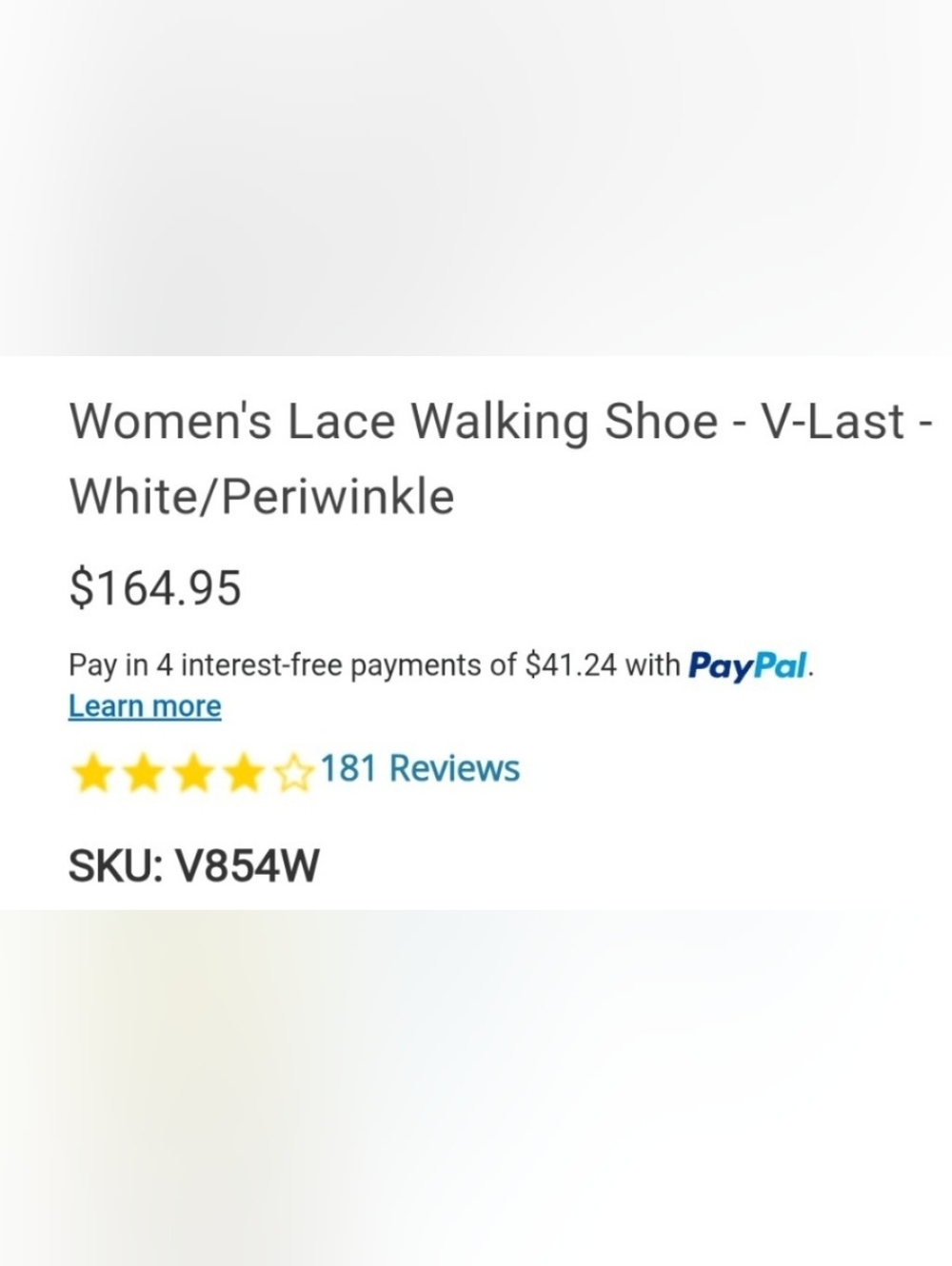 Apex Women's Lace-Up Walking Sneakers in White and Periwinkle - Picture 8 of 16